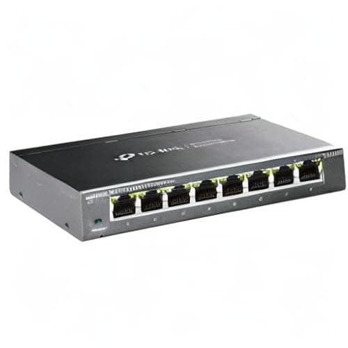 TP-Link 8 Port Gigabit Switch | Easy Smart Managed | Plug & Play | Desktop/Wall-Mount | Sturdy Metal w/ Shielded Ports | Support QoS, Vlan, IGMP and LAG (TL-SG108E)