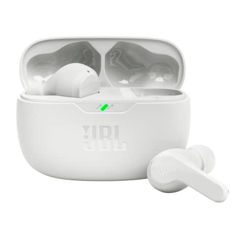 Audífonos JBL Vibe Beam True Wireless (Blancos) - Deep Bass, IP54 y 32 Horas de Batería