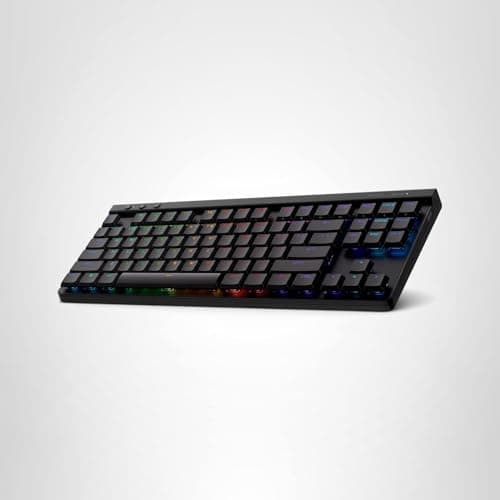 Logitech G515 Lightspeed TKL Low Profile Wireless Gaming Keyboard, LIGHTSYNC RGB, Thin Tenkeyless Design, PBT Keycaps, Tactile (Brown) Mechanical Switches - Black