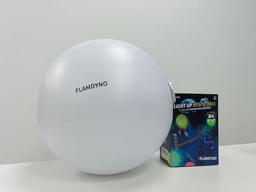 FLAMDYNO Pool Toys - 4 Pack Light Up Beach Balls for Kids w/ 8 Light Modes, Pool Beach Games Balls for Outdoor or Indoor Activities, Glow in The Dark Pool Beach Decorations for Kid
