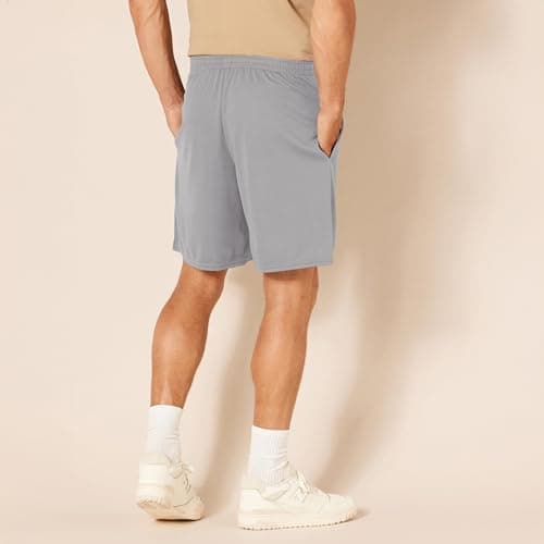 Miniatura de Shorts Deportivos Amazon Essentials para Hombre: Transpirables y Corte Holgado, Paquete de 2 (Gris/Azul Marino, Chico) 4