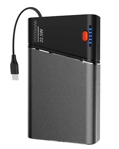 Cargador Portátil 20000mAh 22.5W Carga Rápida con Carcasa de Metal Aeroespacial para iPhone y Android