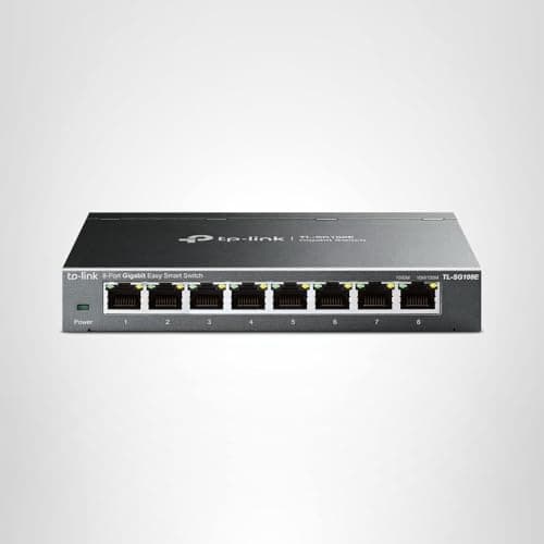 TP-Link 8 Port Gigabit Switch | Easy Smart Managed | Plug & Play | Desktop/Wall-Mount | Sturdy Metal w/ Shielded Ports | Support QoS, Vlan, IGMP and LAG (TL-SG108E)