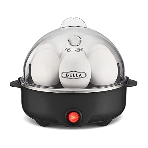 BELLA Egg Cooker, Rapid Boiler & Poacher, Meal Prep Essential, Family Sized Meals: Make Up To 7 Large Boiled Eggs, Dishwasher Safe Lid with Cool-Touch Handles, Poaching Tray Includ