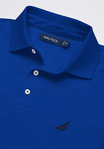 Nautica Men's Short Sleeve Solid Stretch Cotton Pique Polo Shirt Shirt, Bright Cobalt, XX-Large thumbnail 4