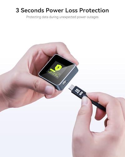 DockCase Pocket M.2 2230 NVMe SSD Enclosure,Support 3s PLP Prevents Write Data Loss,USB 3.2 Gen 2 Type-C (10 Gbps), fits NVMe PCIe, Exclusive to Size 2230,Support M-Key B+M Key UAS