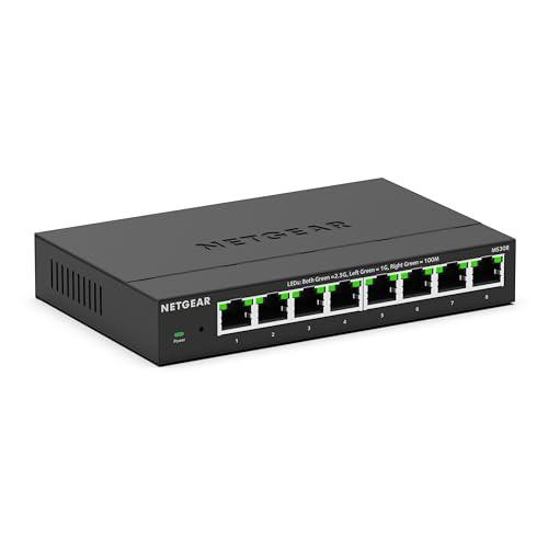 NETGEAR 8-Port 2.5G Multi-Gigabit Ethernet Unmanaged Network Switch (MS308) - with 8 x 2.5Gbps Ports, Desktop or Wall Mount, Metal Case