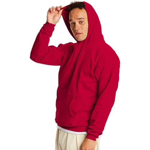 Hanes Men's Pullover EcoSmart Hooded Sweatshirt, Deep Red, Large thumbnail 3