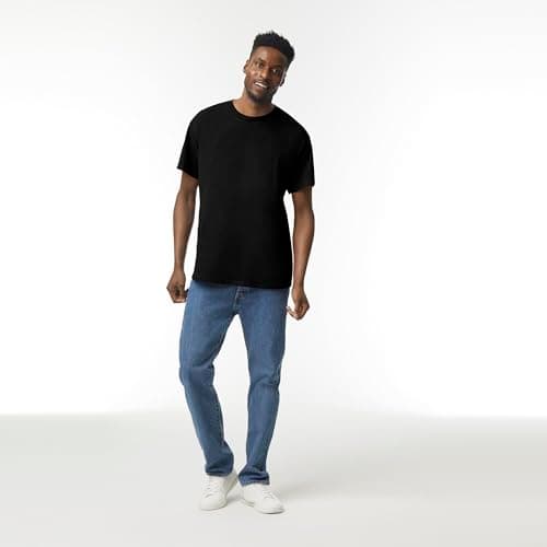 Gildan mens Heavy Cotton T-shirt, Style G5000, Multipack Shirt, Black (2-pack), Medium US thumbnail 3
