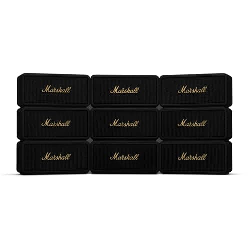 Marshall Middleton Portable Bluetooth Speaker - Rugged Waterproof/Dust-proof Design | Loud Stereo Sound, Deep Bass | Compact and Wireless for Travel and Outdoors - Black and Brass thumbnail 8