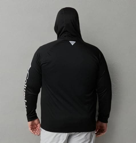 Miniatura de Sudadera de Pesca Columbia PFG Terminal Tackle para Hombre, Manga Larga, Negra con Logo Gris Frío, Mediana 9