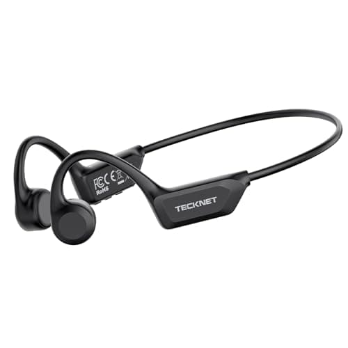 TECKNET Bone Conduction Headphones, Bluetooth V6.0 Open Ear Headphones, Wireless Headphones 10H Playtime & IPX5 Waterproof, Comfortable Fit Built-in Mic, Sport Headphone for Runnin