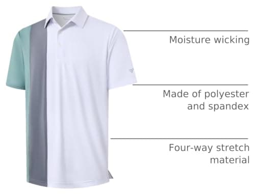 Playera Polo M MAELREG Dry Fit para Hombre, Manga Corta, Control de Humedad, Blanca