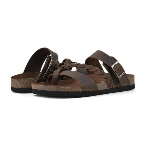 Miniatura de WHITE MOUNTAIN Shoes Hazy Footbed Sandal, Brown/Leather, 6 M 2