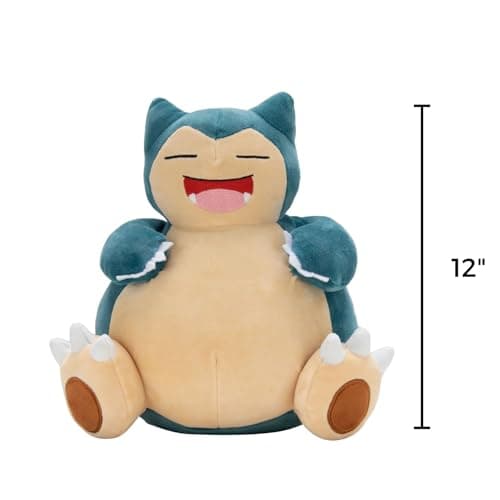 Pokemon 12" Large Snorlax Plush - Officially Licensed - Generation One - Authentic 12-inch Soft Stuffed Animal Toy Figure - Holiday Christmas Stocking Stuffer Gift for Kids, Boys, 