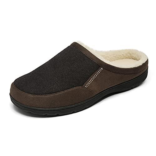 DREAM PAIRS Men's Cozy Memory Foam Slippers with Fuzzy Wool-like Lining, Slip-on Washable Indoor Outdoor House Shoes,Size 7-8,Brown,DSL215M thumbnail 6