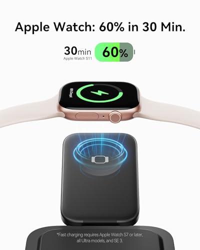 Base de Carga Inalámbrica INIU 3 en 1 Qi2 Plegable para Apple