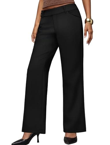 Sampeel Dress Pants for Women Work Pants Wide Leg Palazzo Business Casual Outfits Office Black Slacks Fashion Clothing Summer Outfits Vacation Spring Clothes Stretchy Trouser Pocke thumbnail 4