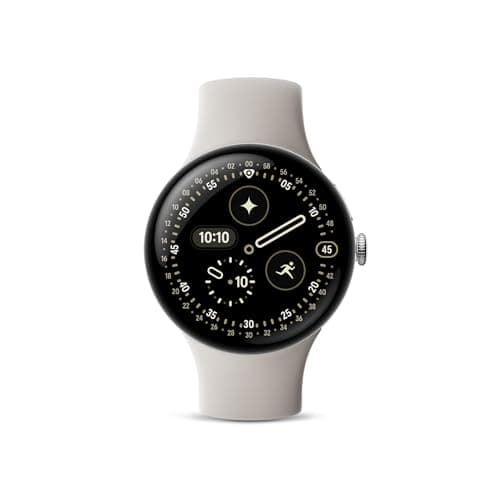 Google Pixel Watch 4 (41mm) - Android Smartwatch with Heart Rate and Sleep Tracking - 30-Hour Battery - Fitness Tracking - Google AI - Polished Silver Aluminum Case - Porcelain Act