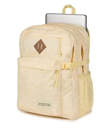 JanSport Main Campus Backpack - Travel or Work backpack w 15-Inch Laptop Sleeve and Dual Water Bottle Pockets, Rows Of Bows Natural/Lemon Ice thumbnail 2