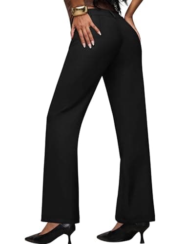 Sampeel Dress Pants for Women Work Pants Wide Leg Palazzo Business Casual Outfits Office Black Slacks Fashion Clothing Summer Outfits Vacation Spring Clothes Stretchy Trouser Pocke thumbnail 5