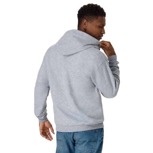 Hanes Men's Full-Zip Eco-Smart Hoodie, Light Steel, X-Large thumbnail 2