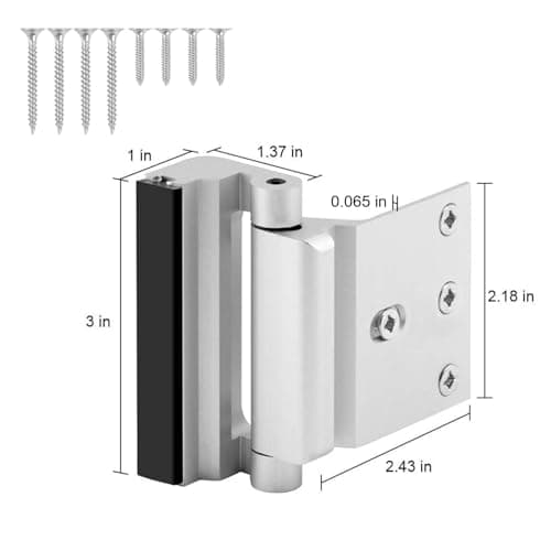 Home Security Door Lock, 2 Pack Childproof Door Reinforcement Lock with 3 Inch Stop Withstand 800 lbs for Top Front Inward Swinging Door, Upgrade Flip High Night Lock to Defend You thumbnail 2