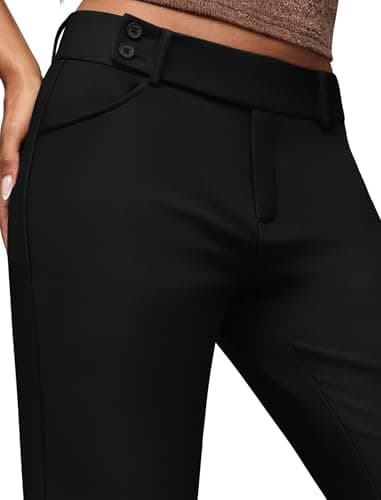 Sampeel Dress Pants for Women Work Pants Wide Leg Palazzo Business Casual Outfits Office Black Slacks Fashion Clothing Summer Outfits Vacation Spring Clothes Stretchy Trouser Pocke thumbnail 3