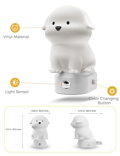 Luz Nocturna LED LOHAS Perrito 3D para Niños con Sensor