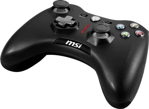 MSI Force GC30V2 Wireless Gaming Controller, Dual Vibration Motors, Dual Connection Modes, Interchangable D-Pads, Compatible with PC & Android, Black
