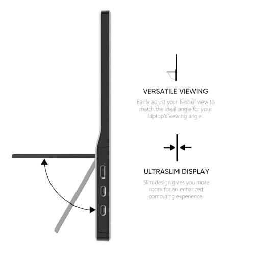 Anyuse Portable Monitor 15.6 Inch 1080P USB-C HDMI Ultra-Slim Travel Monitor with Kickstand, for Laptop, PC, Mac Phone, PS, Xbox, Swich IPS Ultra-Thin Zero Frame Gaming thumbnail 3