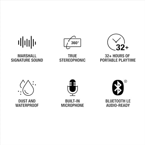 Marshall Emberton III Portable Bluetooth Waterproof Speaker - Black/Silver thumbnail 10