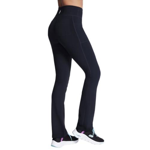 Pantalón Skechers Go Walk Tiro Alto Joy para Mujer – Stretch 4 Vías, Absorbe Humedad, Negro, Talla S