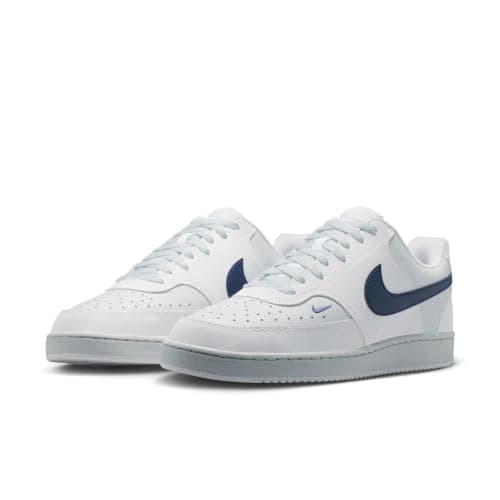 Nike Men's Court Vision Low Shoes, White/Midnight Navy-Pure Platinum, 10 thumbnail 5