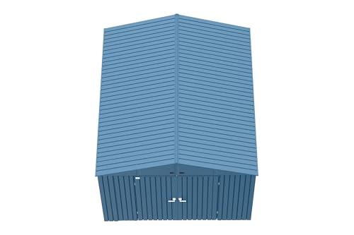 Arrow Shed Elite 10' x 14' Tall Outdoor Steel Storage Shed with High Gable and Lockable Doors Storage Building, Blue Grey thumbnail 16