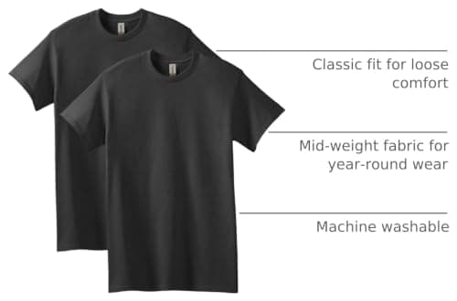 Gildan mens Heavy Cotton T-shirt, Style G5000, Multipack Shirt, Black (2-pack), Medium US thumbnail 4
