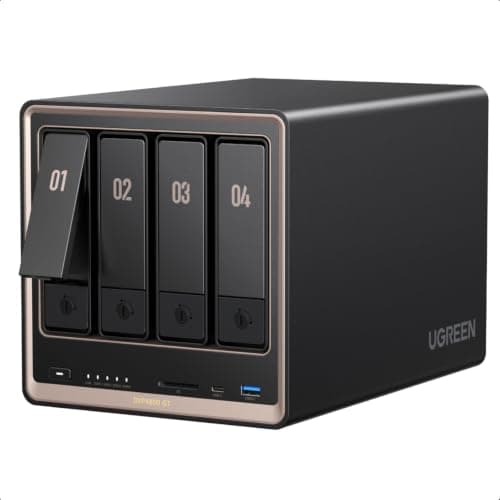 NAS UGREEN DXP4800 GT 4 Bahías - Almacenamiento de Red, AMD R2514, 8GB RAM, 10GbE, NVMe, HDMI 4K