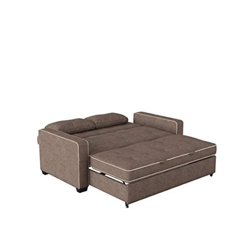 Serta Ainsley 72.6" Convertible Sleeper Sofa, Queen Size, Dreamcoil Comfort, Soft Woven Fabric, Java thumbnail 10