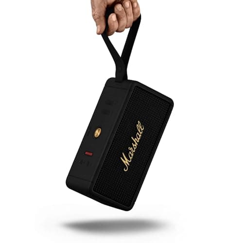 Marshall Middleton Portable Bluetooth Speaker - Rugged Waterproof/Dust-proof Design | Loud Stereo Sound, Deep Bass | Compact and Wireless for Travel and Outdoors - Black and Brass thumbnail 9