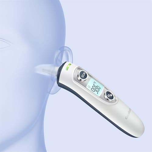 Ear Thermometer for Adults and Kids, Digital Accurate Ear and Forehead Thermometer with Fever Alarm, 1 Second Fast Result, Easy to use, 2 in 1 Mode