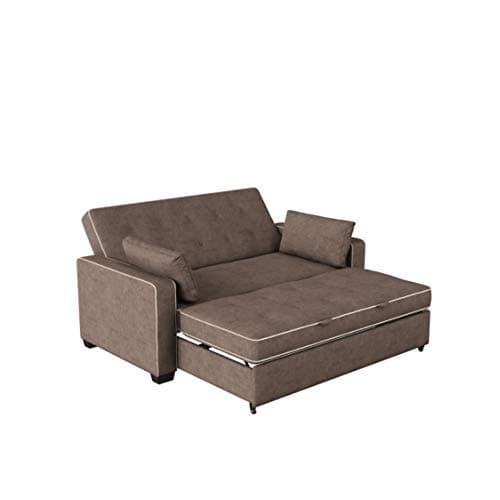 Serta Ainsley 72.6" Convertible Sleeper Sofa, Queen Size, Dreamcoil Comfort, Soft Woven Fabric, Java thumbnail 11