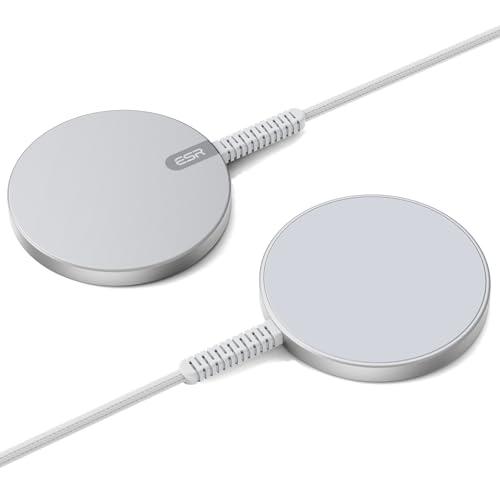 ESR for Magsafe Charger, 2 Pack 15W Wireless Charger, Magsafe Charger for iPhone 17/16/15/14/13/12, AirPods 4/3/Pro/Pro 2,Galaxy S25,Strong Magnetic Charging Pad with Type-C Cable,