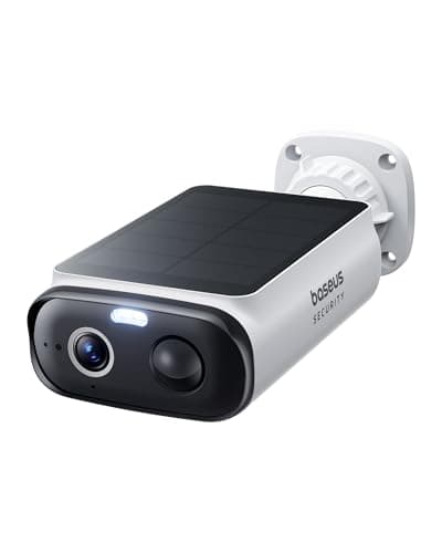 Baseus Solar Security Cameras Wireless Outdoor S1 Lite, 2K QHD Solocam, Continuous Power, Color Night Vision, AI Human Detection, IP67, No Monthly Fee, Local Storage, Works with Al