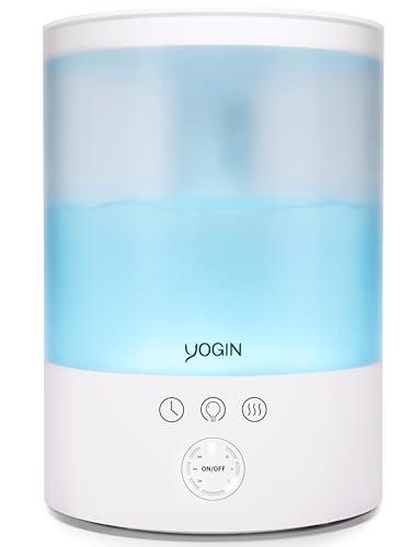 YOGIN Humidifiers for Bedroom Large room,Top fill 2.5L Ultrasonic cool mist Humidifiers for Baby Nursery and Plants,Up to 24 Hours, 24db Quiet,Night Light, Auto Shut Off, Easy Clea