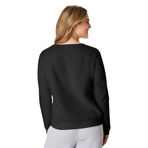 Hanes Women's EcoSmart Crewneck Sweatshirt, Ebony, Medium thumbnail 3
