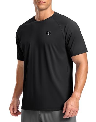 G Gradual Men's Athletic Workout T-Shirts Moisture Wicking Cooling Running Shirts Short Sleeve Performance Tee for Gym Tennis(Black,L)