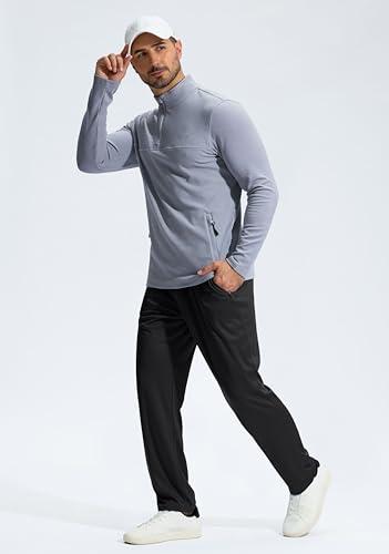 G Gradual Men's Sweatpants with Zipper Pockets Lightweight Mesh Athletic Pants for Men Open Bottom Workout Gym Running Black thumbnail 6