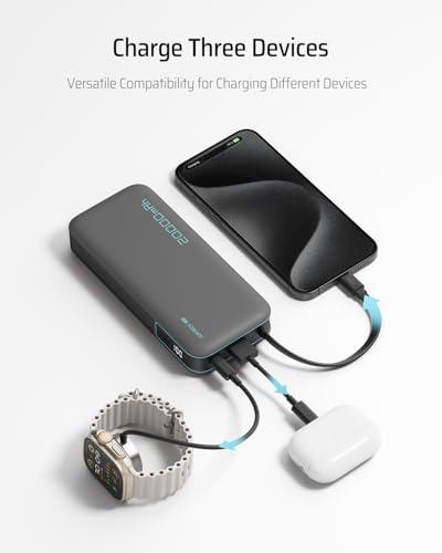 Batería Portátil CUKTECH 45W 20000mAh con Cable USB-C Integrado