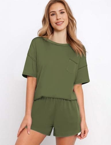 Miniatura de Conjunto Corto Ekouaer para Mujer: Top y Shorts Casual Verano 2