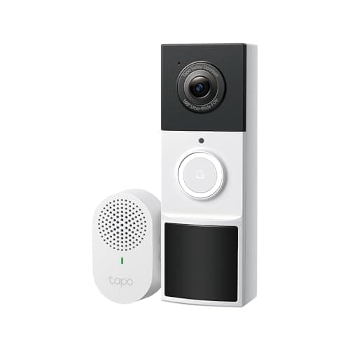 Tapo 2K Wireless Smart Video Doorbell with Chime - 160° Ultra-Wide View,Person Detection, Ring Call, 2-Way Audio, Subscription-Free Local Storage/Optional Cloud, Motion Only Alert,